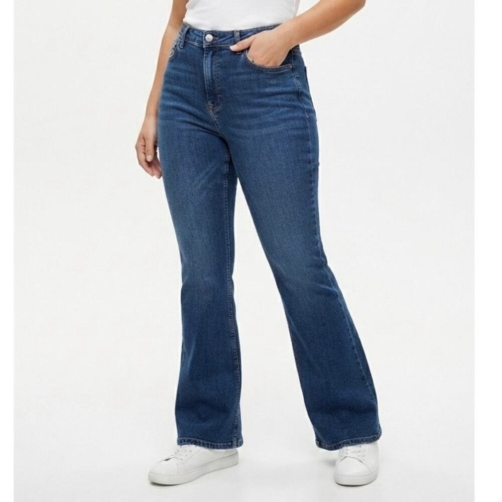Topshop Jamie Hourglass Flare Jeans W36 L32 High Rise Stretch Denim Size 36x32